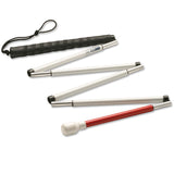 50'- 6 Sections Straight Handle Folding Mobility Cane, Pencil Tip